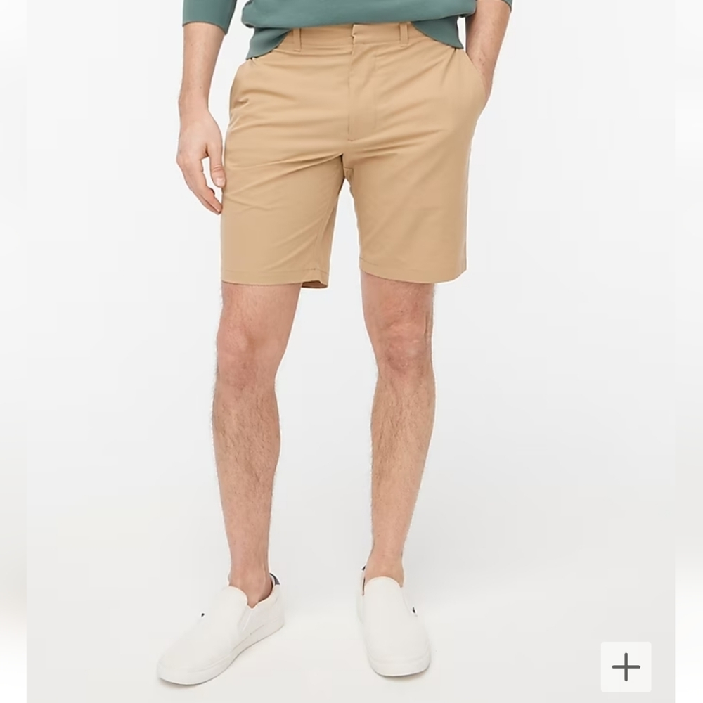 New! 2 pairs! J.Crew Factory Dark Khaki 9" Tech short 38 waist